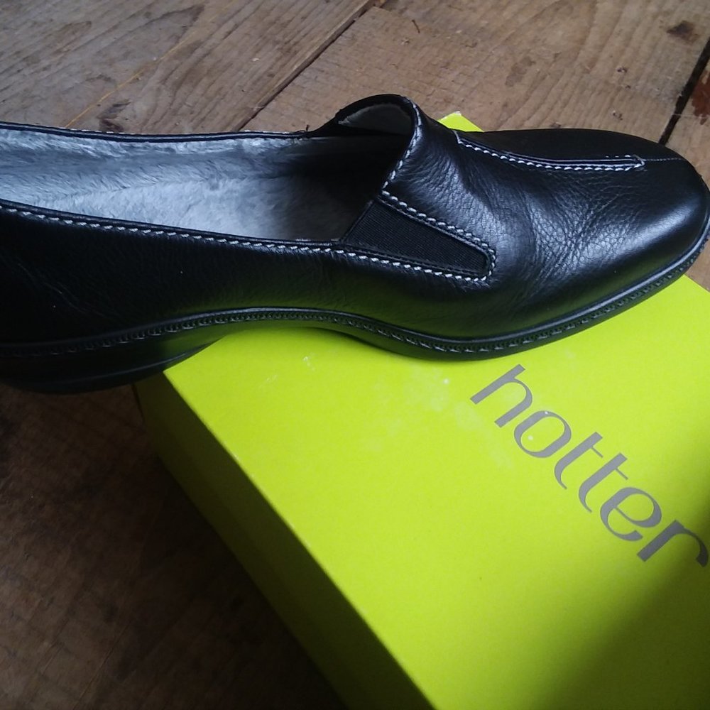 Hotter Black Leather Flossie Women's 8 shoes